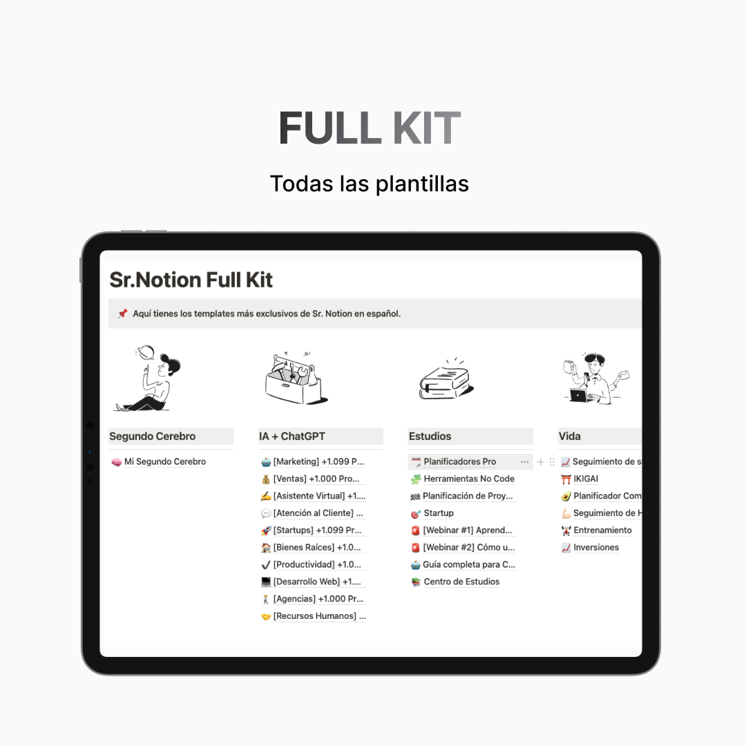 Sr.Notion Full Kit - Todos los Templates
